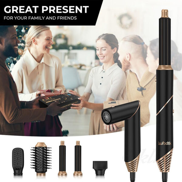 LWFBDTK Hair Dryer Brush Set, 5 in 1 Hot Air Brush, Straightening, Drying, with 5 Styling Brush Heads - Image 4