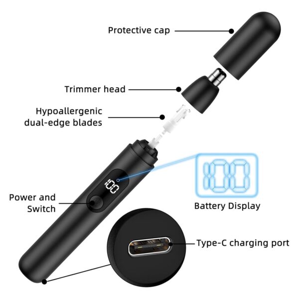 LWFBDTK Ear and Nose Hair Trimmer, Professional Painless Eyebrow Trimmer - Image 5