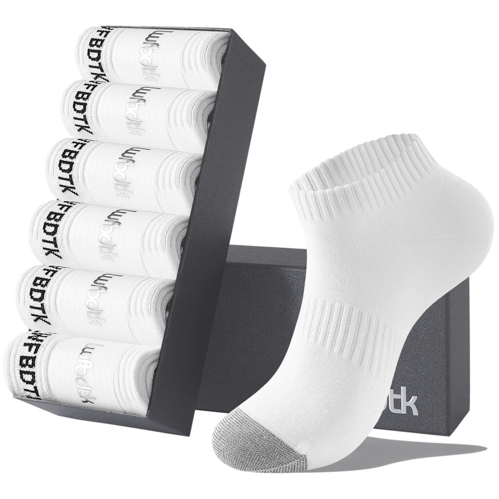 LWFBDTK Diabetic Socks for Men Women, 6 Pairs – Soft/ Breathable/ Durable/ Odor-Resistant, Size 6-10, White